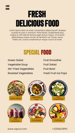 Fresh Delicious Menu Instagram Story