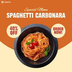 Special Menu Spaghetti Carbonara Instagram Post