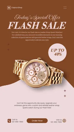 Electronic Casual Watch Product Display