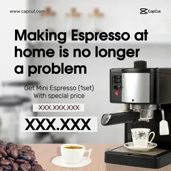 Cofee Machine Promotion Instagram Post Elegan Espresso Machine
