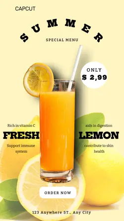 food & baverage instagram story yellow minimalist