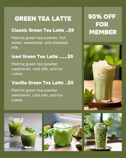 GREEN TEA LATTE MENU