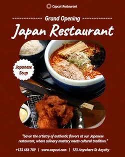 Grand Opening Japan Restaurant Instagram Post