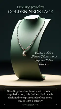 Fashion Industry Jewelry Golden Necklace Instagram Story