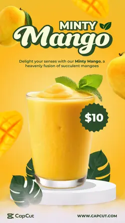 Mango Smoothie Drink Product Podium Story Template