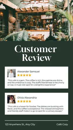 Coffee Shop Customer Review Instagram Story