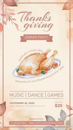 Thanksgiving Dinner Promotion Instagram Story