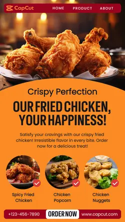 Crispy Fried Chicken Display Instagram Story