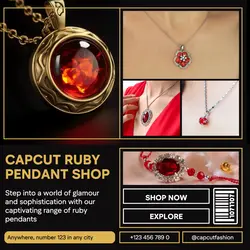 Women's Ruby Pendant business promotion template design for Instagram post
