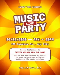 Retro Music Party Instagram Post