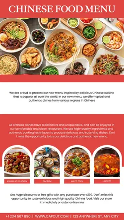 Chinese Food Menu Product Display Insta Story