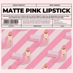 Pink Modern Minimalist Beauty Lipstick Pink Display Product Instagram Post