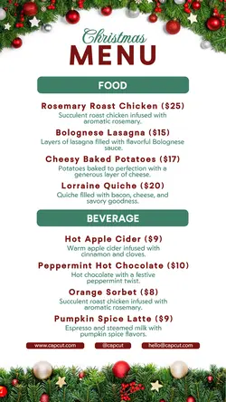 Christmas Day Menu Instagram Story