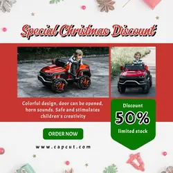 Red Christmas Sale Toy Car Instagram Post