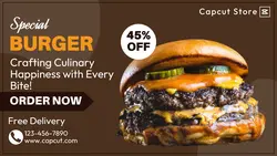 Special Burger Twitter Post Brown