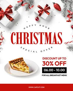 White Christmas Food Discount Banner Instagram