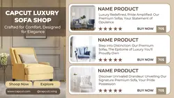 Minimalist living room sofa business template design for business promotion needs