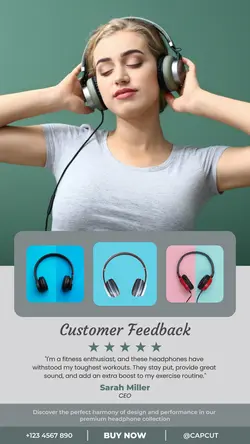 Customer Feedback for Headphone Instagram Post