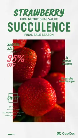 Foods & Beverage Strawberry Promotion Minimalist
