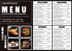 Dark Brown Simple Restaurant Menu