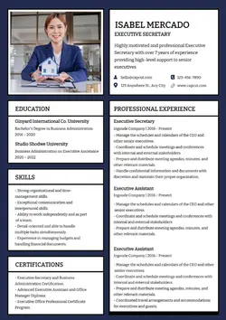 Business Resume Executive Secretary