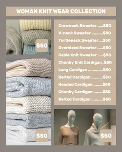 WOMAN KNIT WEAR COLLECTION DISPLAY
