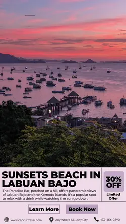 Travel Sunset Beach in Labuan Bajo Instagram Story