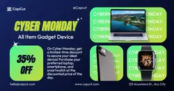 Cyber Monday Gadget Device Tosca Green Product Display Facebook app ads