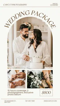 Brown Wedding Photography Package Instagram Story