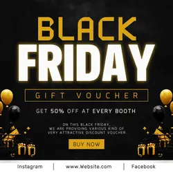 Black Friday Sales Promotion Instagram Post Black Night