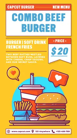 Combo Beef Burger Menu Promotion TikTok Post