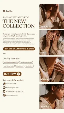 Elegant Gold Jewelry Collection Brown and Beige