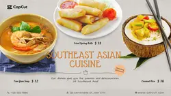 Asian Food Southeast Asian Cuisine Menu Minimalist