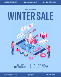 Winter sale promotion instagram portrait
