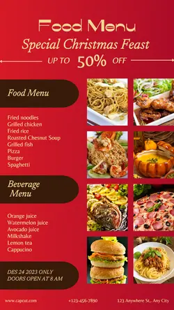 FOOD MENU SPECIAL CHRISTMAS FEAST