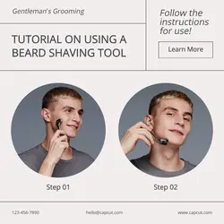 Beard Shaving Tool Using Tutorial Instagram Post