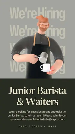 Barista & Waiters Job Hiring Instagram Story