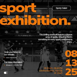Orange Minimalist Sport Exhibition Instagram Post