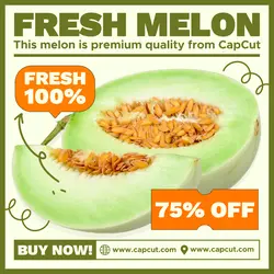 Fresh Melon Fruits Promotion Instagram Post White Green Modern Flat