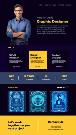 Dark Blue Web Portfolio Promotion Design