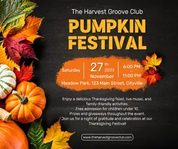Thanksgiving Festval Invitation Facebook Format