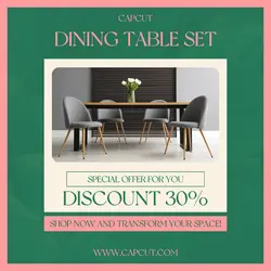 Simple Green Dining Table Set Sale Instagram Post