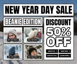 New Year Sale Beanie Promotion Facebook Post