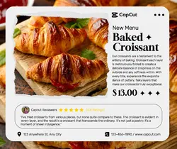 food and beverage croissant product display and review