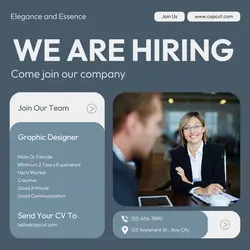 Business Recruitment LinkedIn Post Blue Simple