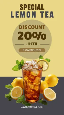 Food and Beverage Lemon Tea Promotion Instagram Story