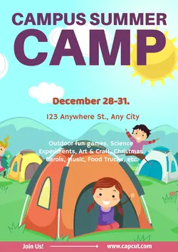 Non-marketing Campus Poster summer camp