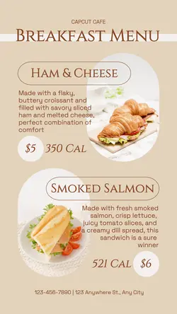Food Breakfast Menu Instagram Story
