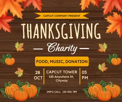 Thanksgiving Charity Invitation Facebook Post