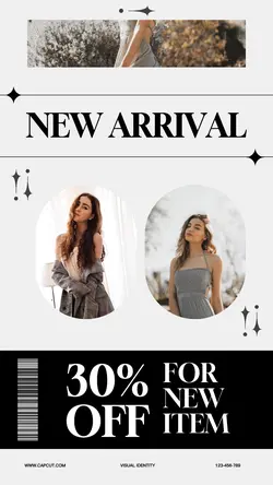 grey Minimalist New Arrival Instagram story